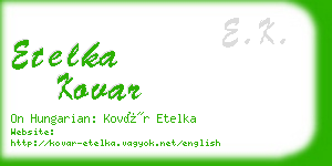 etelka kovar business card